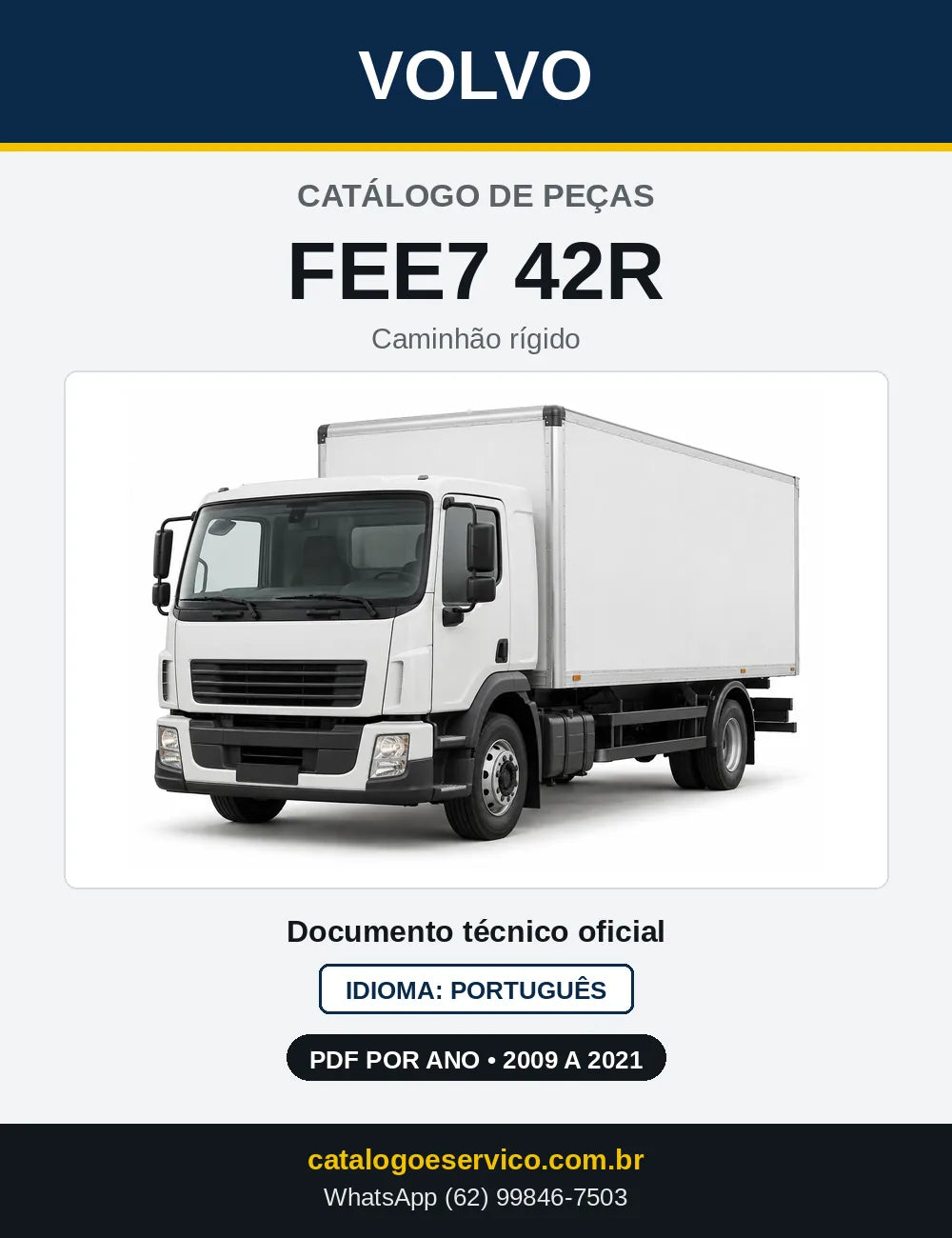 Capa do Catálogo de Peças Volvo FEE7 42R – caminhão