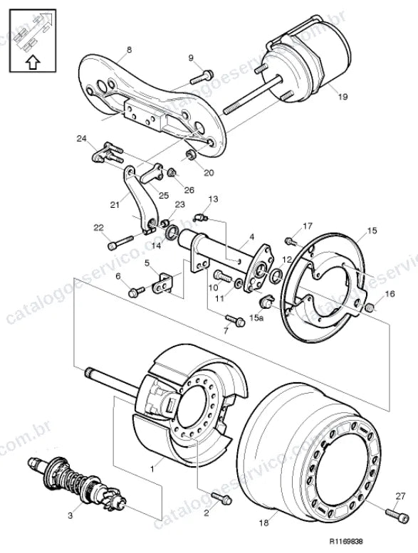 Vista explodida – freio – Catálogo de Peças Volvo FH 500