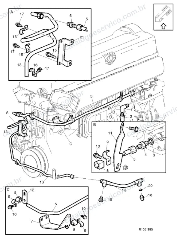Vista explodida – freio – Catálogo de Peças Volvo FH 550