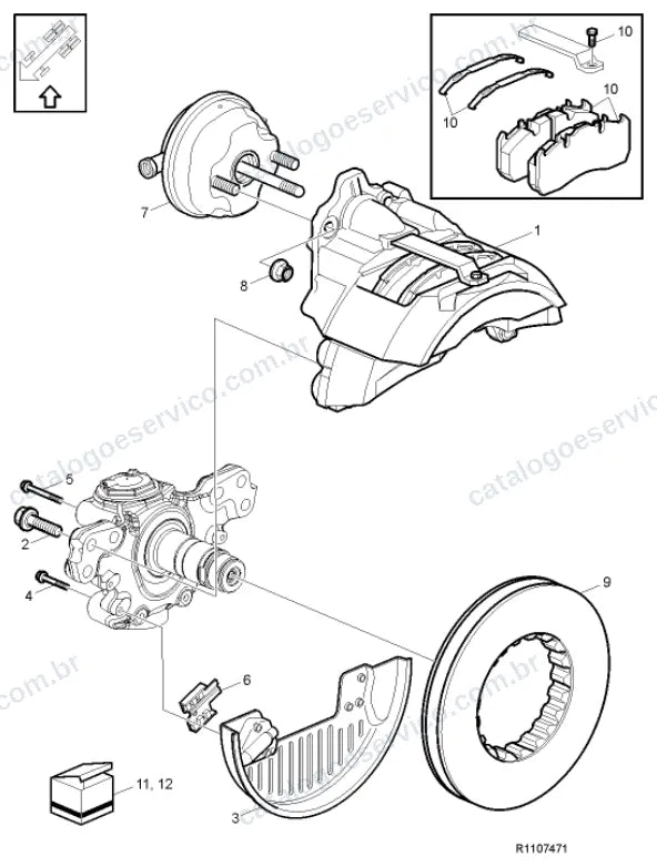 Vista explodida – freio – Catálogo de Peças Volvo FH16 64T