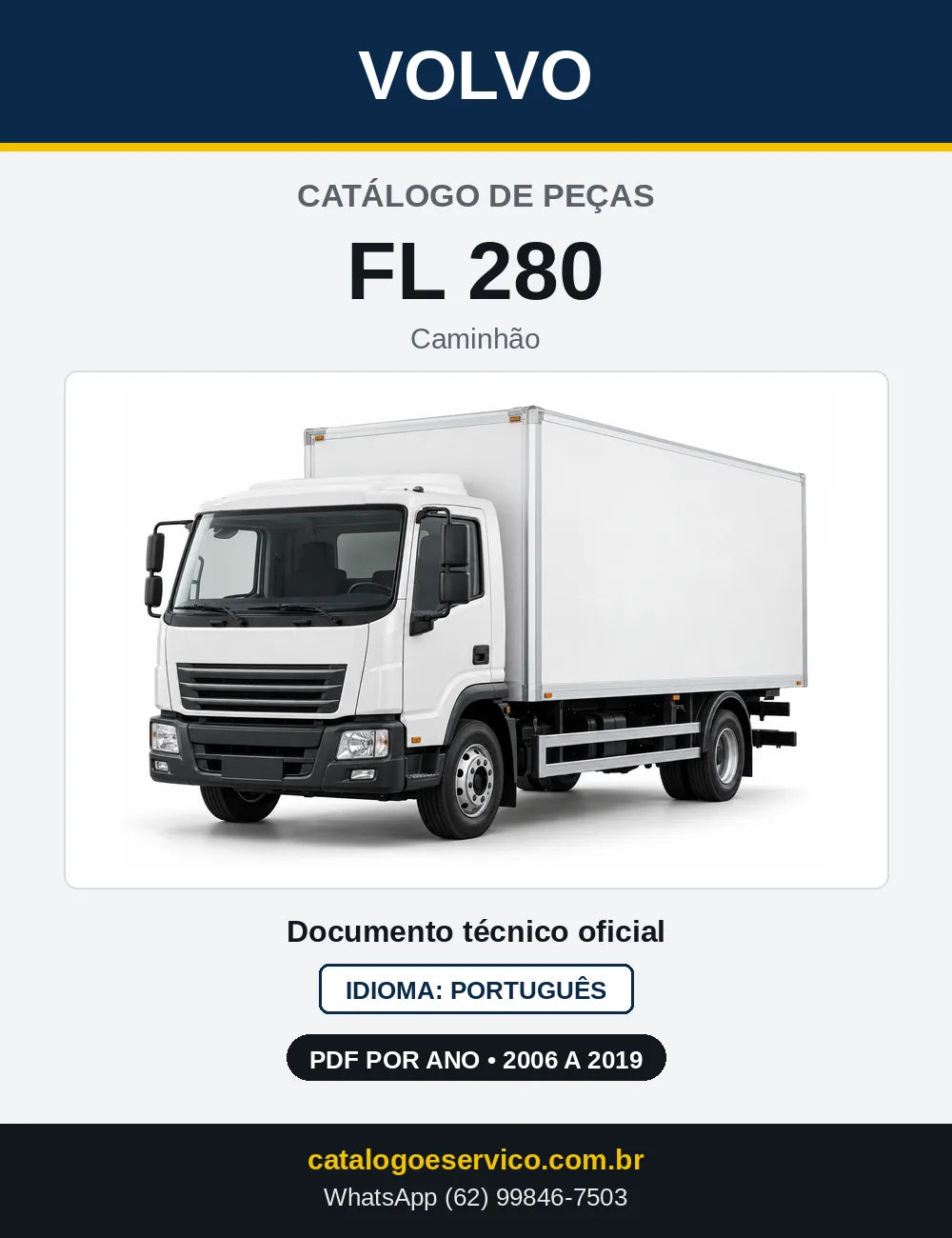 Capa do Catálogo de Peças Volvo FL 280 – caminhão