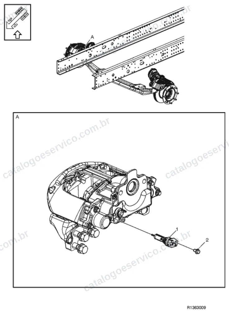 Vista explodida – freio – Catálogo de Peças Volvo FL3 280