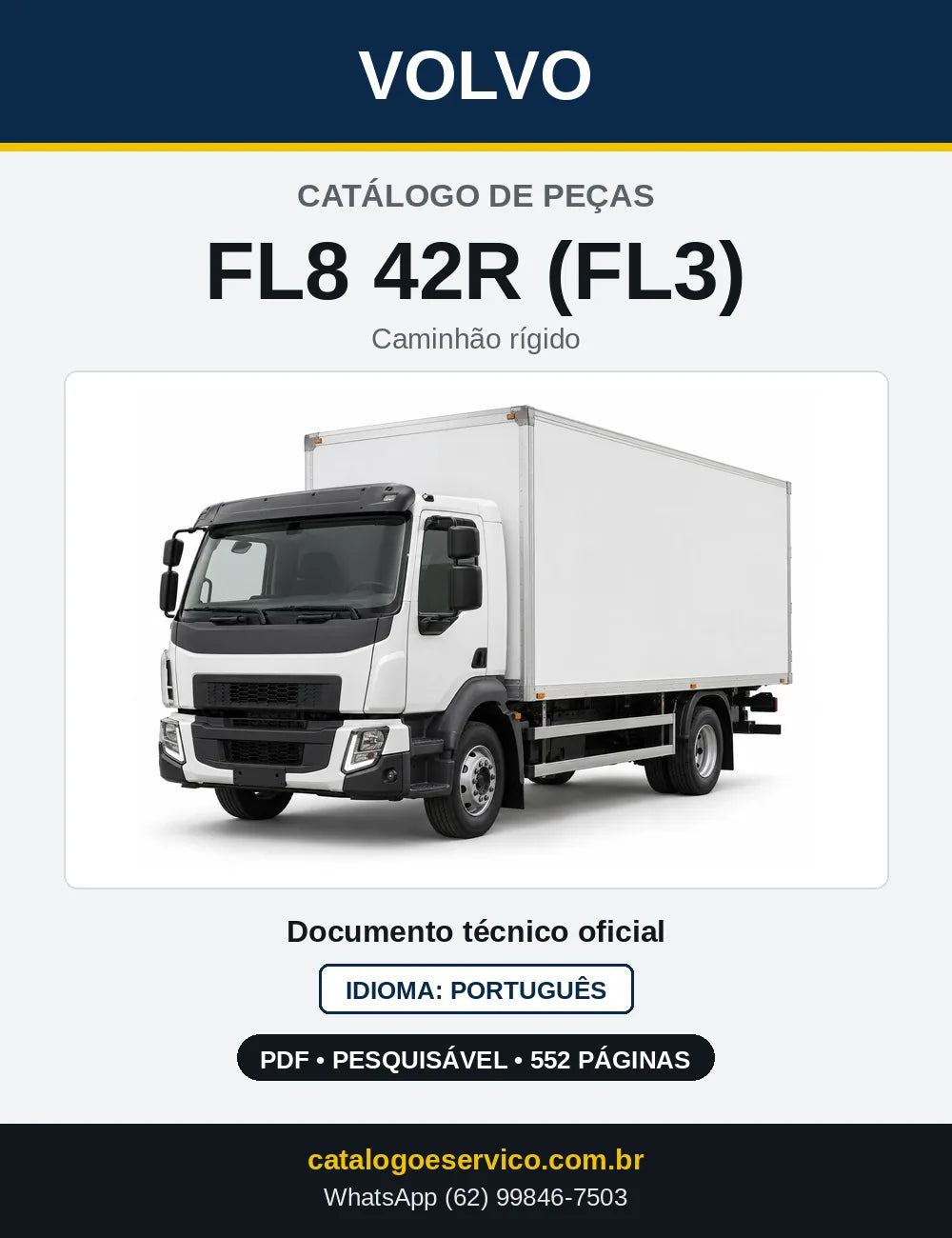 Capa do Catálogo de Peças Volvo FL8 42R (FL3) – caminhão