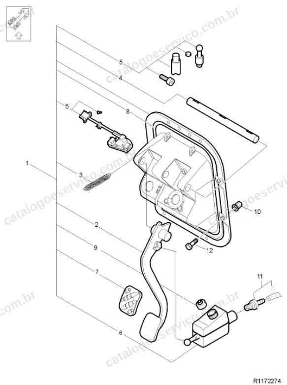 Vista explodida – transmissão – Catálogo de Peças Volvo FL