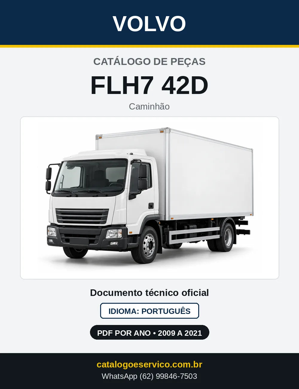 Capa do Catálogo de Peças Volvo FLH7 42D – caminhão