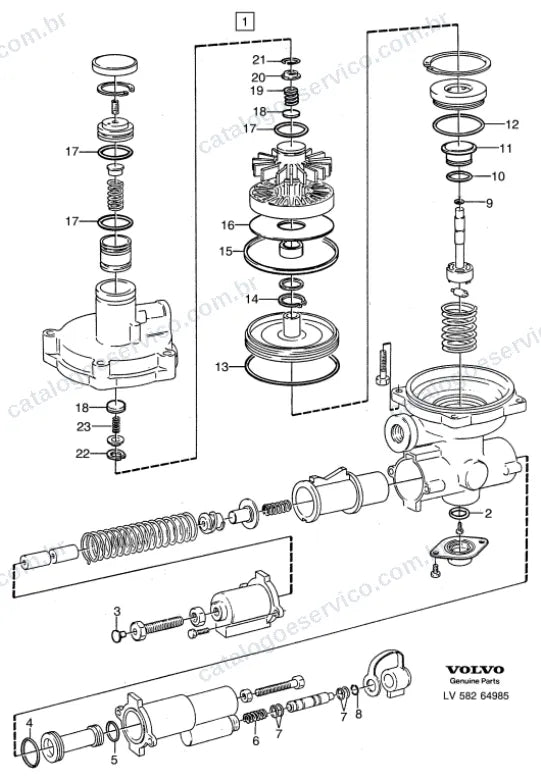 Vista explodida – freio – Catálogo de Peças Volvo FM 330
