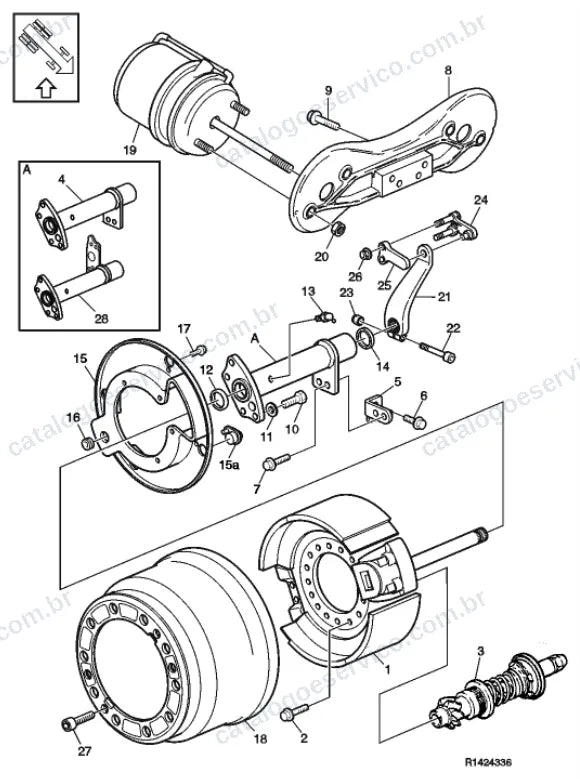 Vista explodida – freio – Catálogo de Peças Volvo FM 340