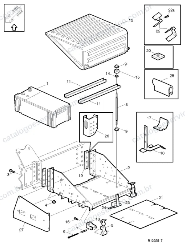 Vista explodida – sistema elétrico, iluminação e instrumentos – Catálogo de Peças Volvo FM 440