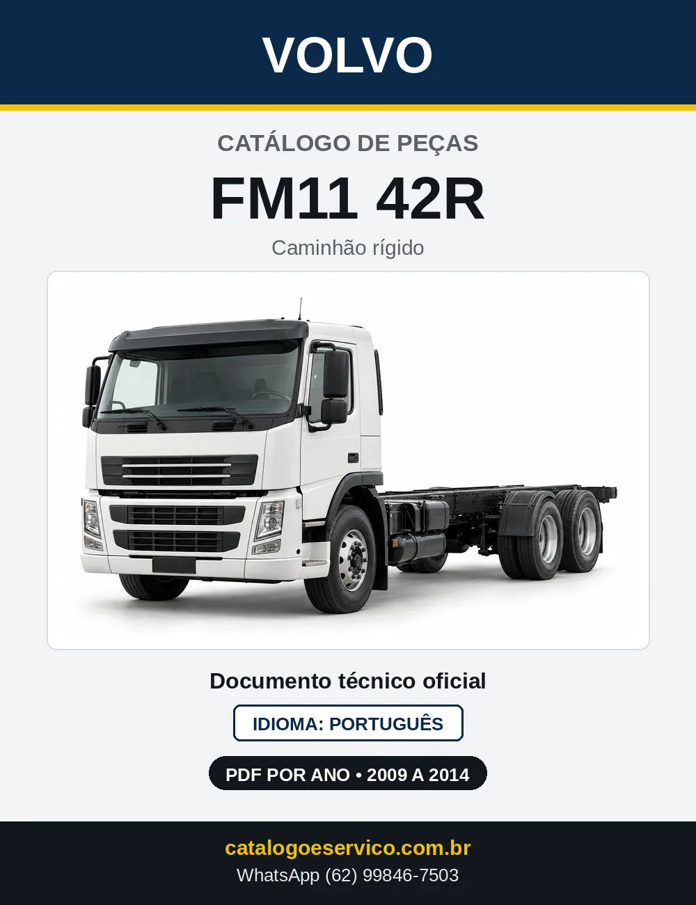 Capa do Catálogo de Peças Volvo FM11 42R – caminhão