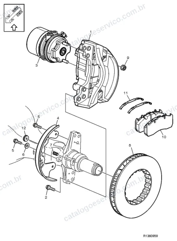 Vista explodida – freio – Catálogo de Peças Volvo FM11 64T
