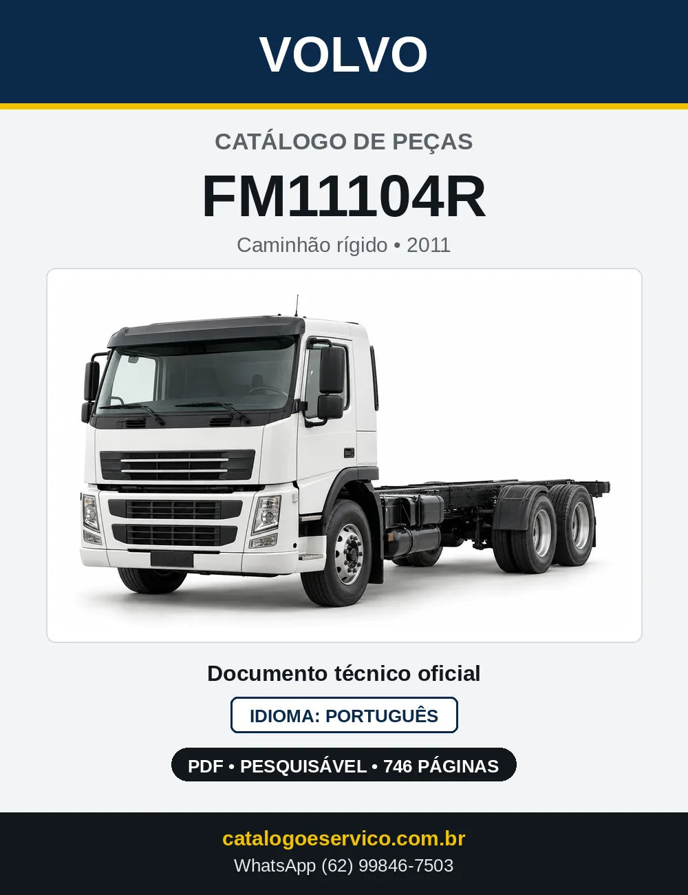 Capa do Catálogo de Peças Volvo FM11104R – caminhão