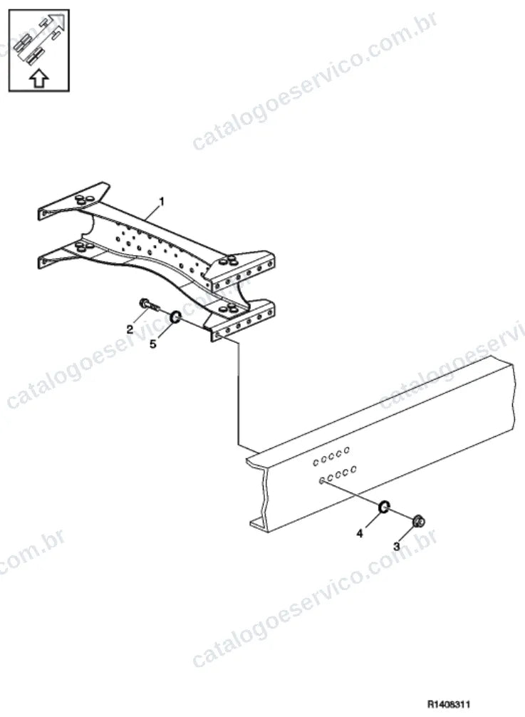 Vista explodida – quadro, molas, amortecedores e rodas – Catálogo de Peças Volvo FM11A42R (FM4)