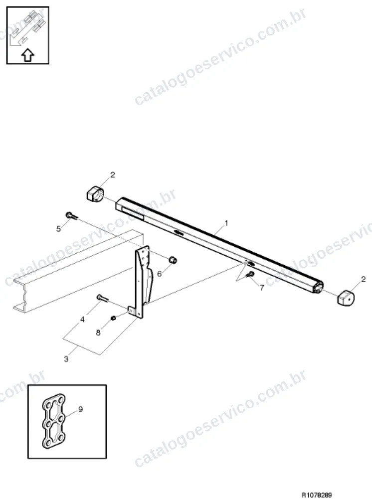 Vista explodida – quadro, molas, amortecedores e rodas – Catálogo de Peças Volvo FM11A44R (FM4)