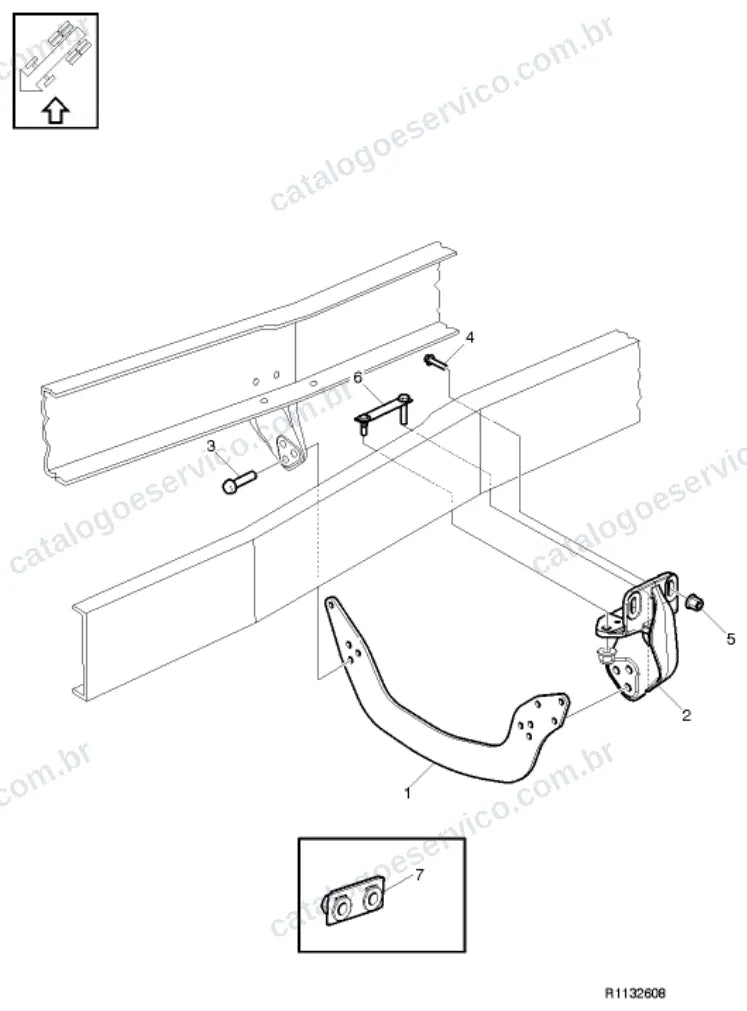 Vista explodida – quadro, molas, amortecedores e rodas – Catálogo de Peças Volvo FM11B62R (FM4)
