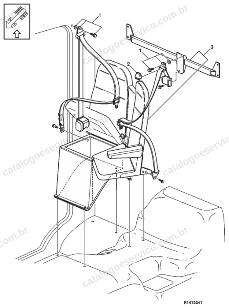 Vista explodida – carroceria, cabina e interior – Catálogo de Peças Volvo FM11B62R (FM4)