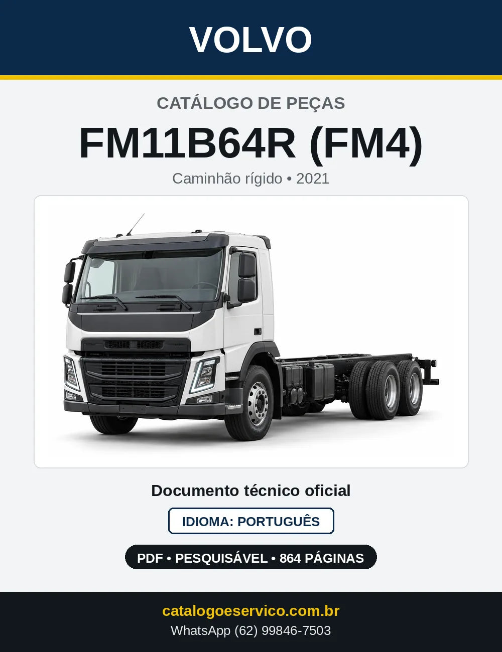 Capa do Catálogo de Peças Volvo FM11B64R (FM4) – caminhão