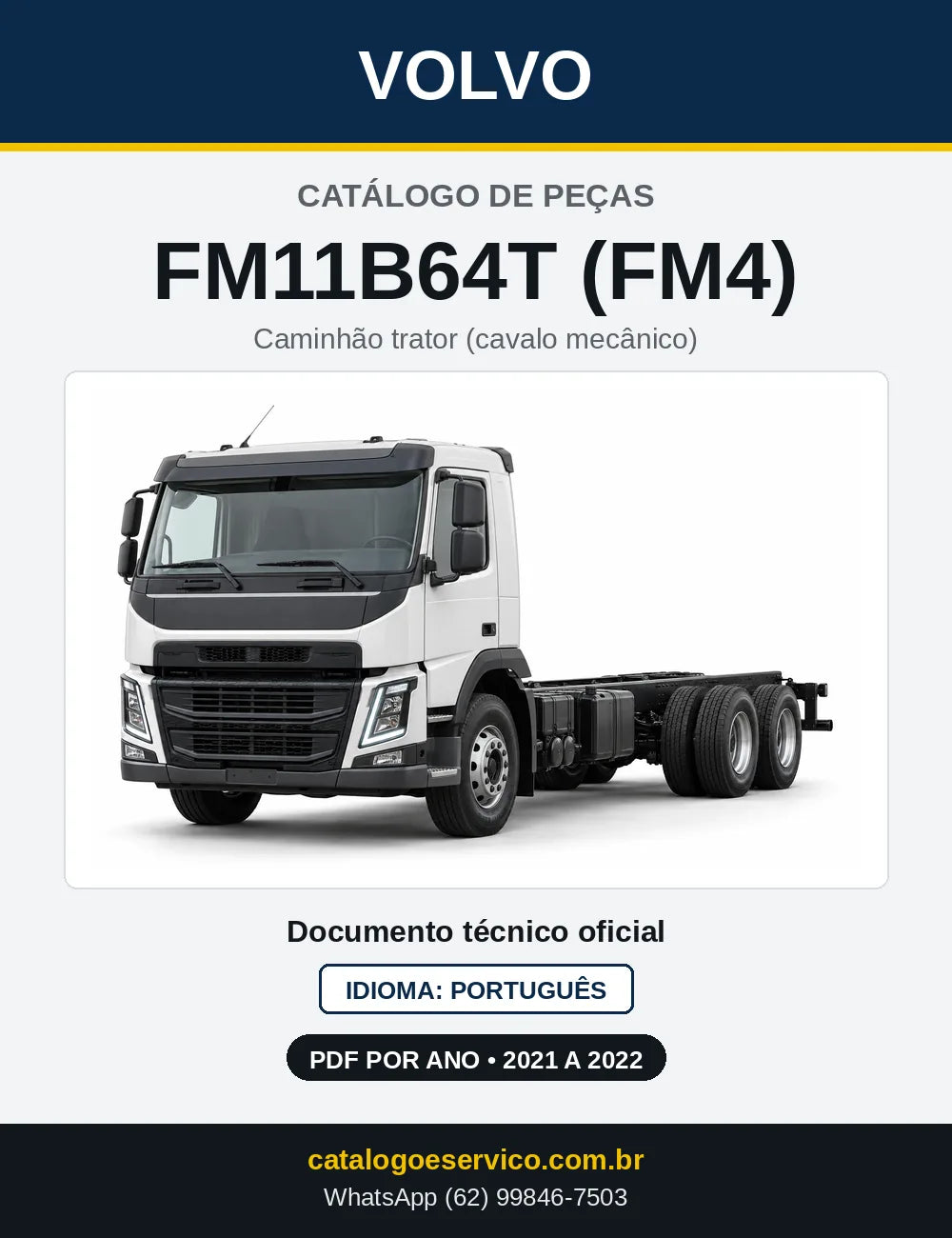 Capa do Catálogo de Peças Volvo FM11B64T (FM4) – caminhão