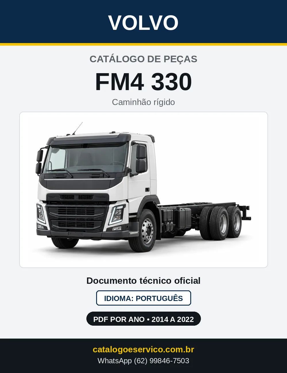 Capa do Catálogo de Peças Volvo FM4 330 – caminhão
