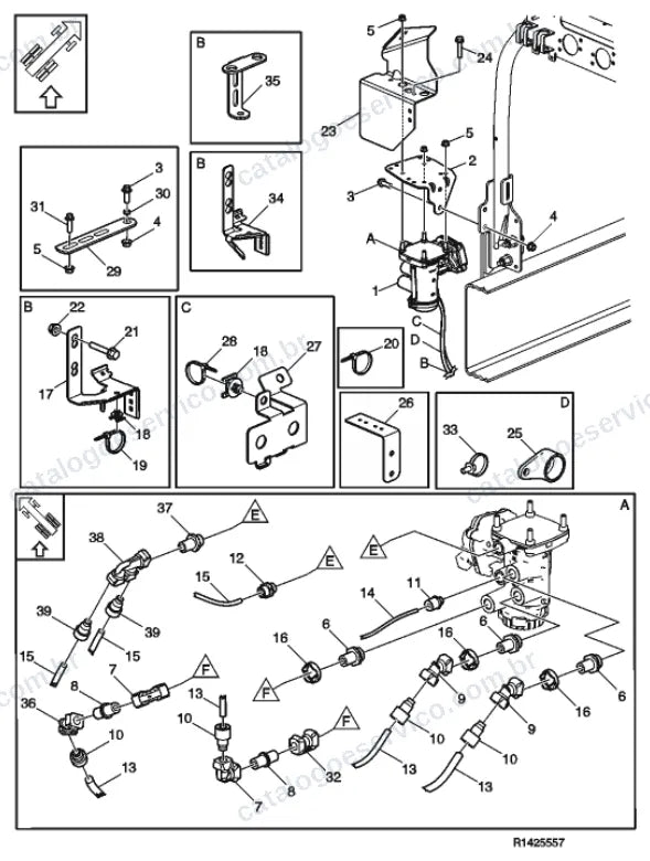 Vista explodida – freio – Catálogo de Peças Volvo FM4 370