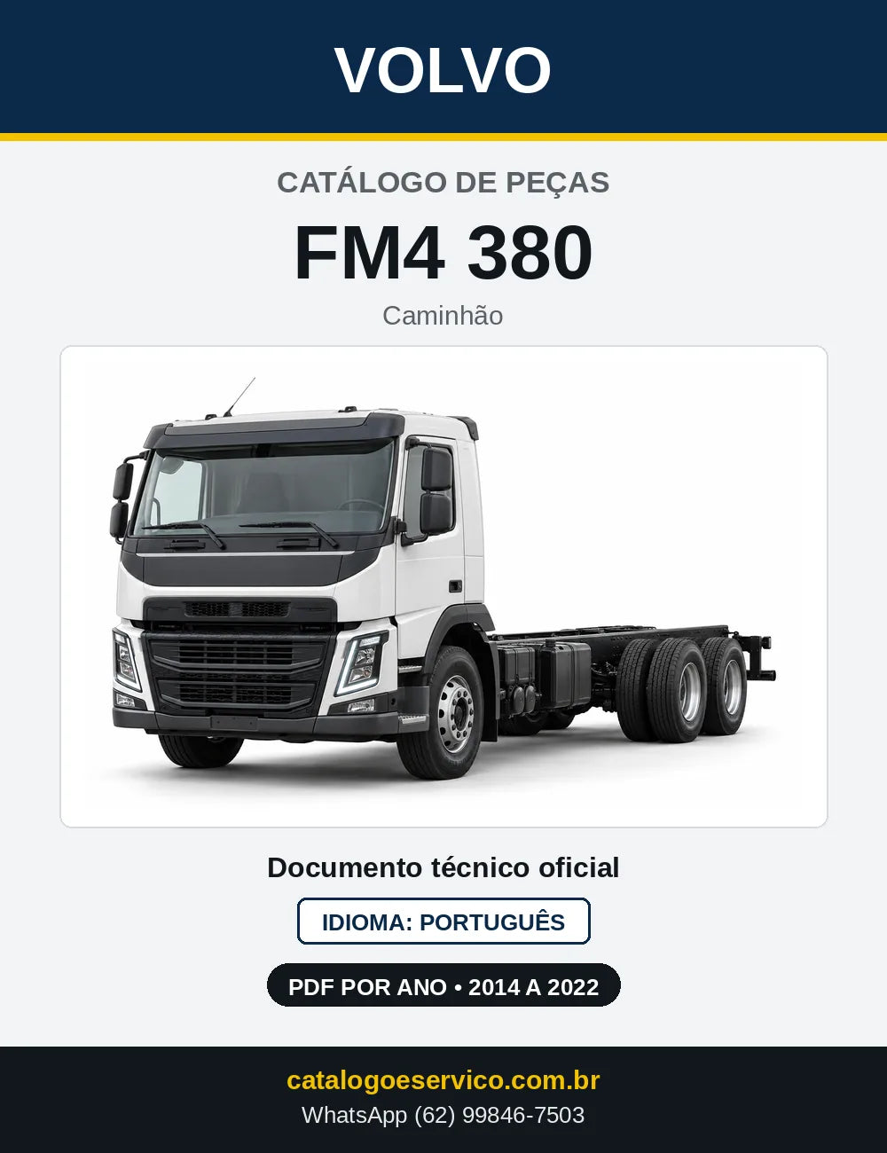 Capa do Catálogo de Peças Volvo FM4 380 – caminhão