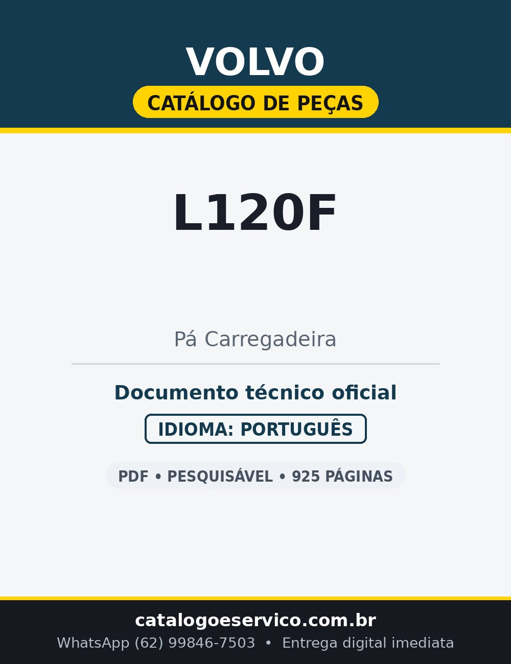 Catálogo de Peças Volvo L120F — Pá Carregadeira