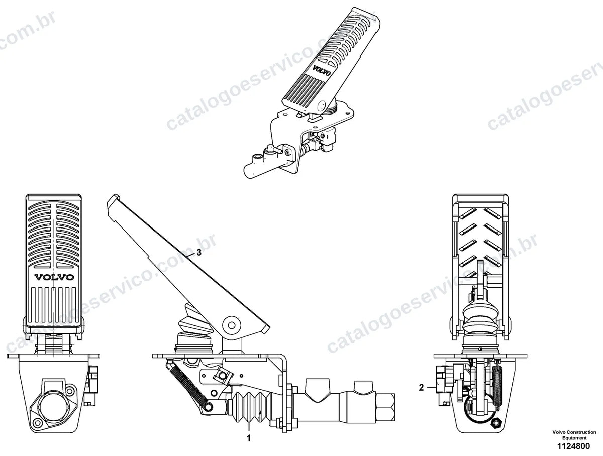 Vista explodida – freios – Catálogo de Peças Volvo L20 Electric