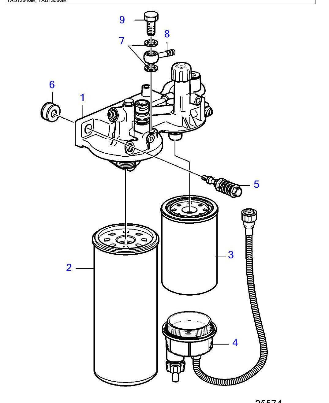 Catálogo de Peças Volvo Penta TAD1341GE a TAD1355GE Motor (Grupo Gerador) - página estratégica 1