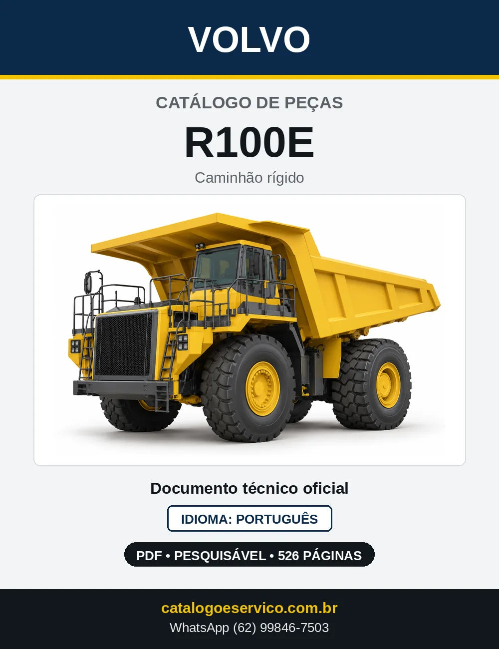 Capa do Catálogo de Peças Volvo R100E – caminhão rígido