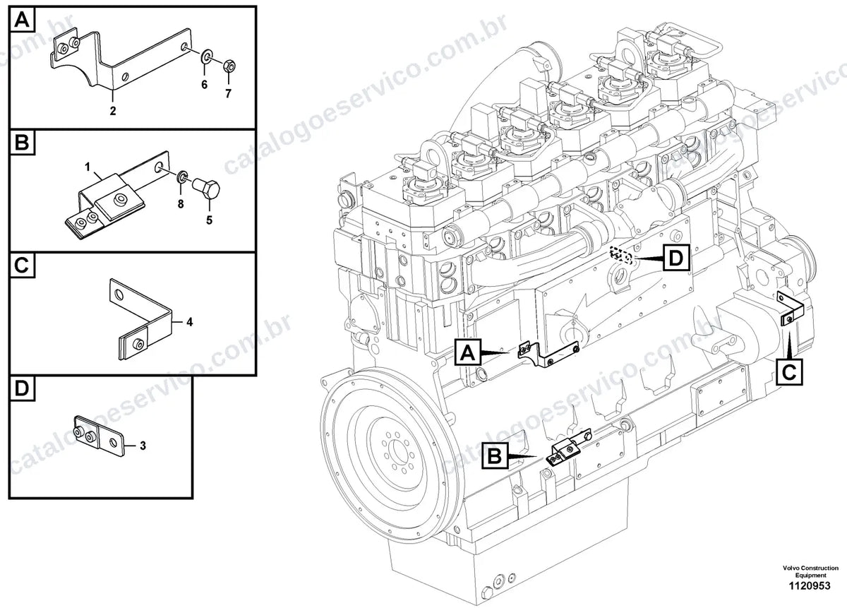 Vista explodida – sistema elétrico e eletrônico – Catálogo de Peças Volvo R60E