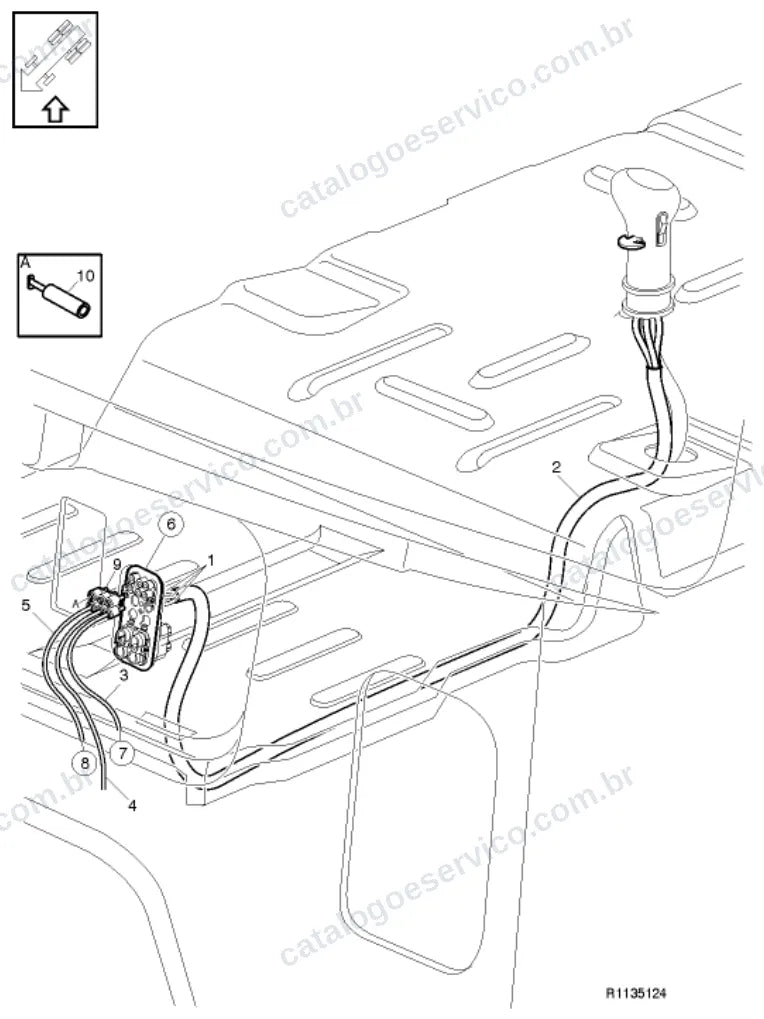 Vista explodida – transmissão – Catálogo de Peças Volvo VM 260