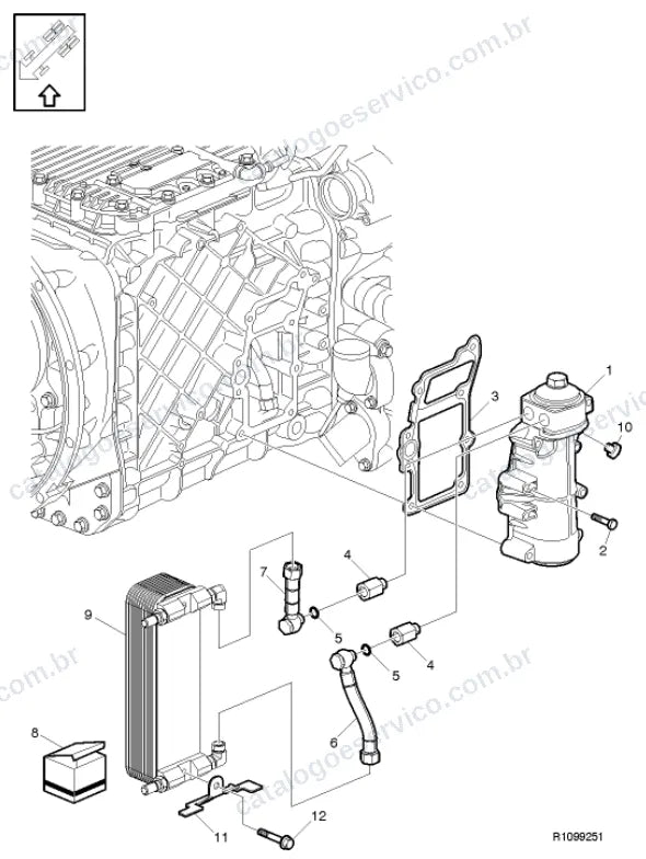 Vista explodida – transmissão – Catálogo de Peças Volvo VM 270