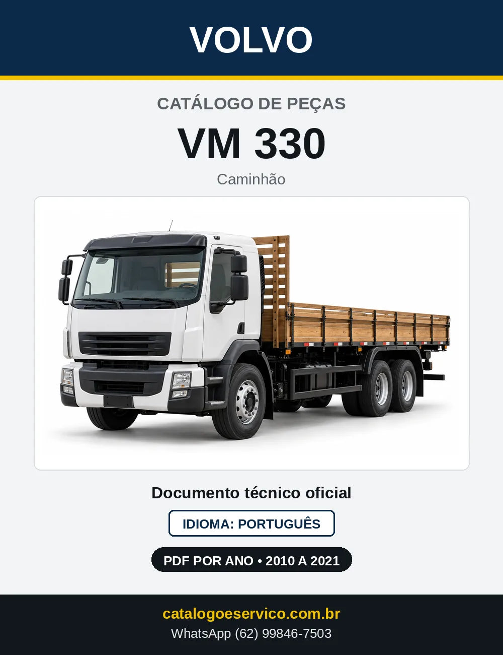 Capa do Catálogo de Peças Volvo VM 330 – caminhão