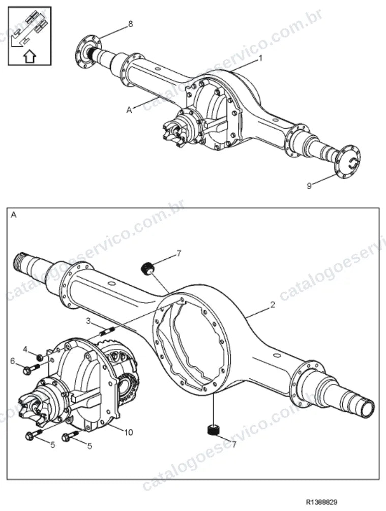 Vista explodida – transmissão – Catálogo de Peças Volvo VM17T42R