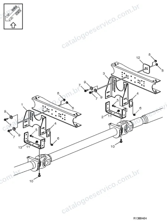 Vista explodida – transmissão – Catálogo de Peças Volvo VMD7 42R