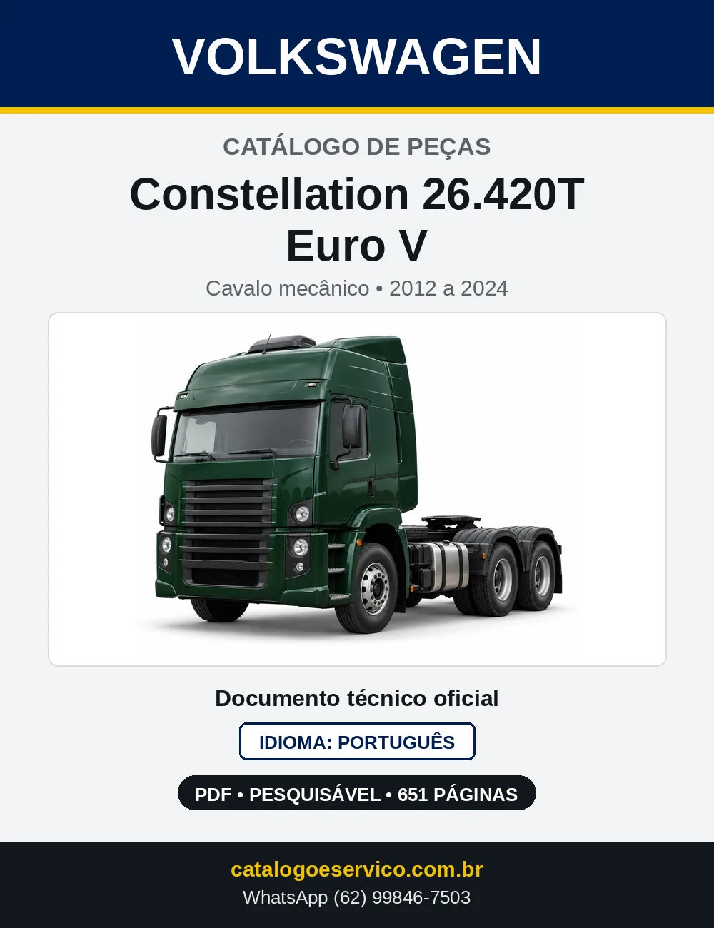 Catálogo de Peças VW Constellation 26.420T Euro V (2012 a 2024) — capa