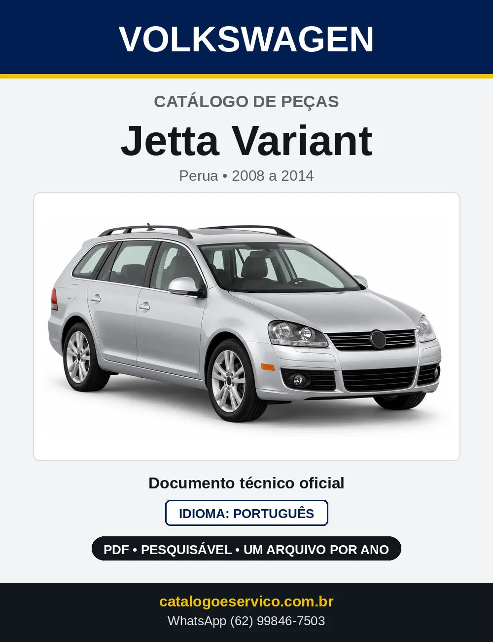 Catálogo de Peças VW Jetta Variant (2008 a 2014) — capa