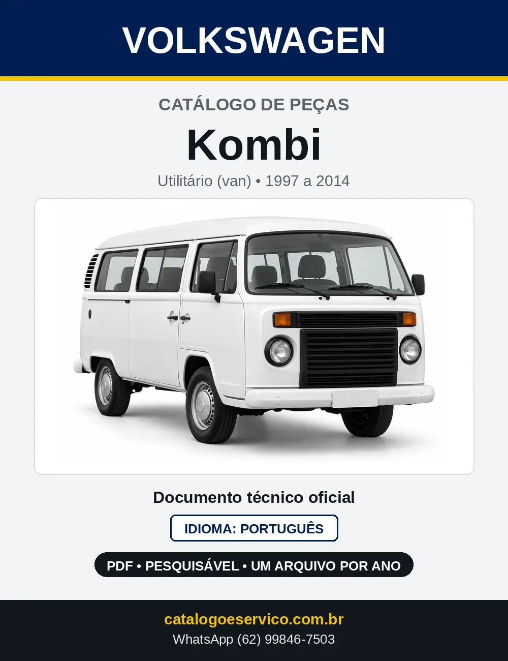 Catálogo de Peças VW Kombi (1997 a 2014) — capa