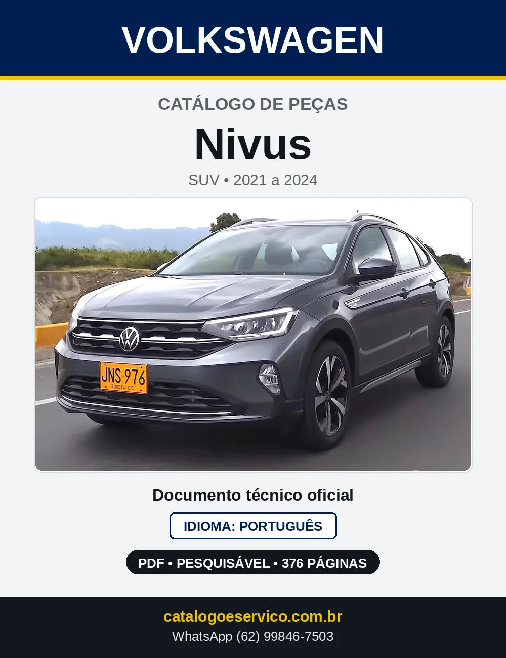 Catálogo de Peças VW Nivus (2021 a 2024) — capa