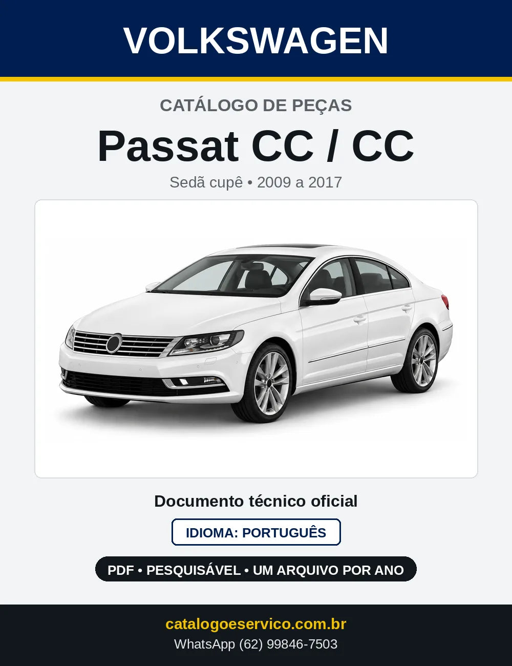 Catálogo de Peças VW Passat CC / CC (2009 a 2017) — capa