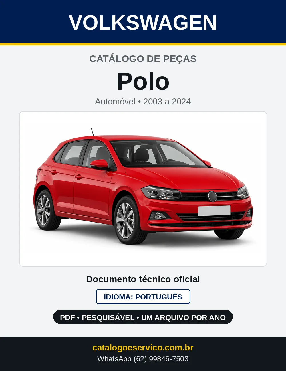 Catálogo de Peças VW Polo (2003 a 2024) — capa