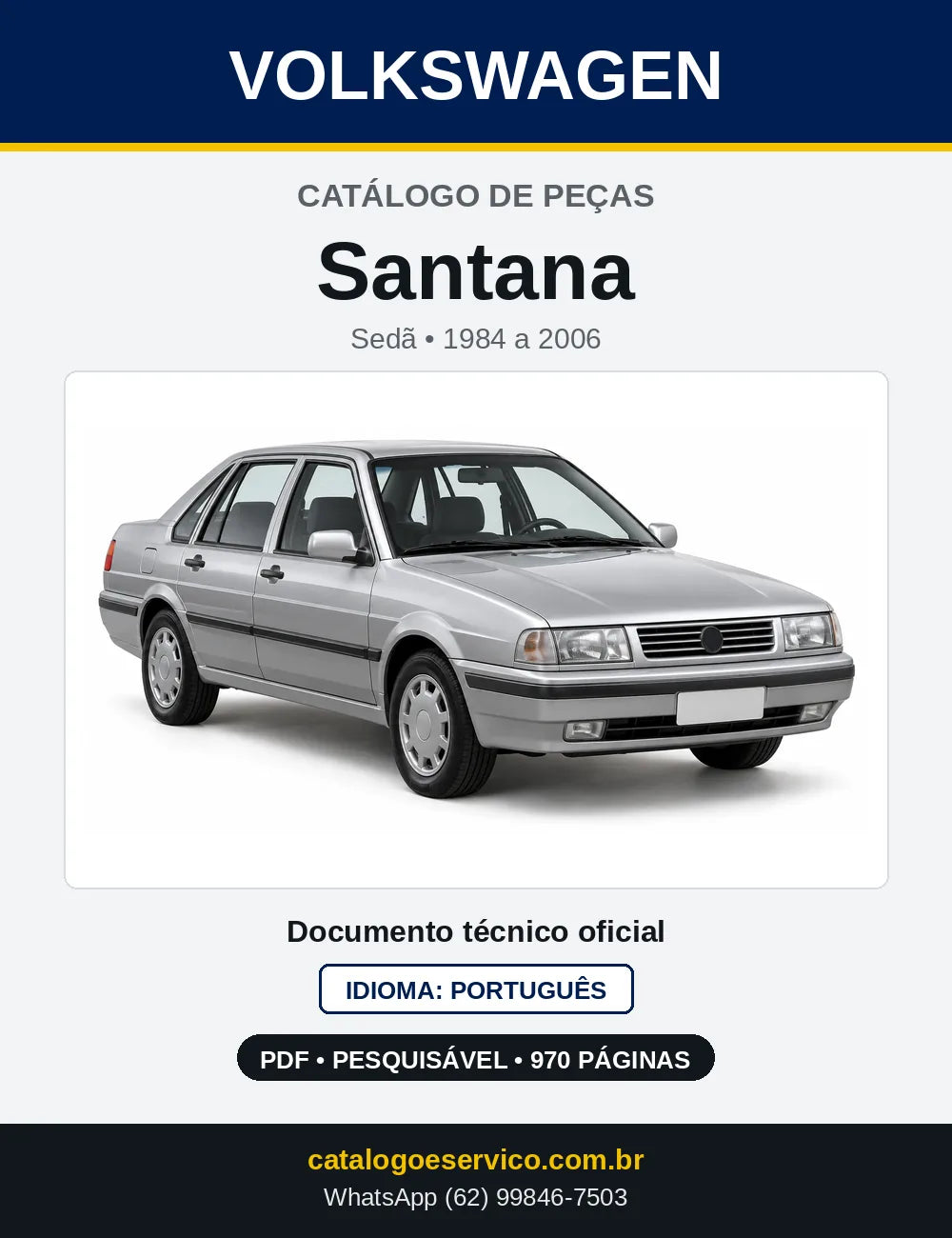 Catálogo de Peças VW Santana (1984 a 2006) — capa