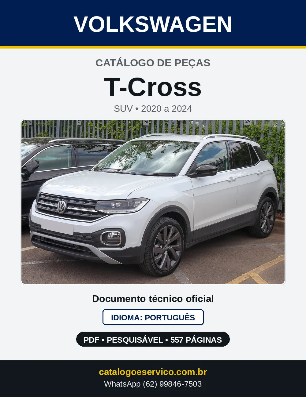 Catálogo de Peças VW T-Cross (2020 a 2024) — capa