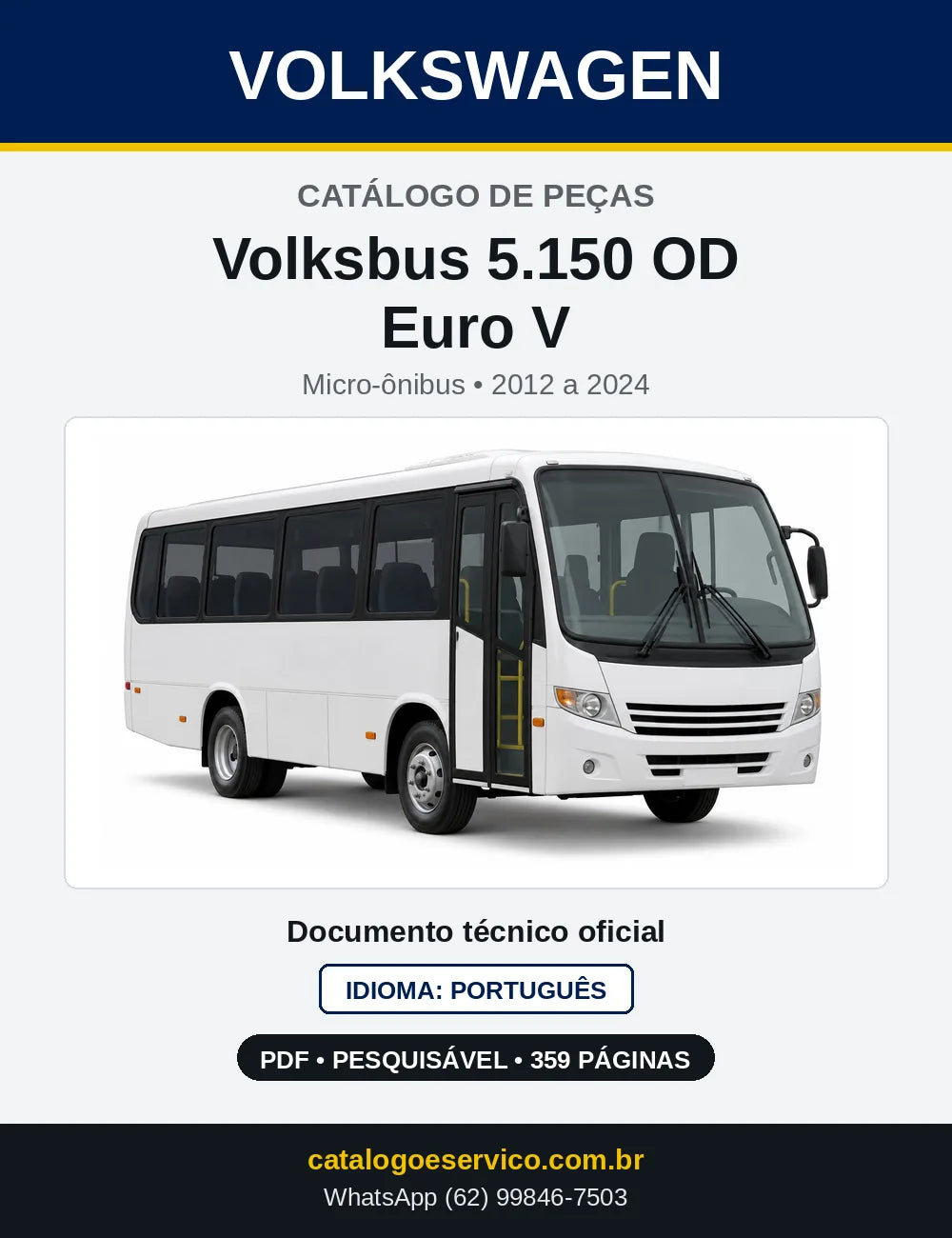Catálogo de Peças VW Volksbus 5.150 OD Micro-ônibus Euro V (2012 a 2024) — capa