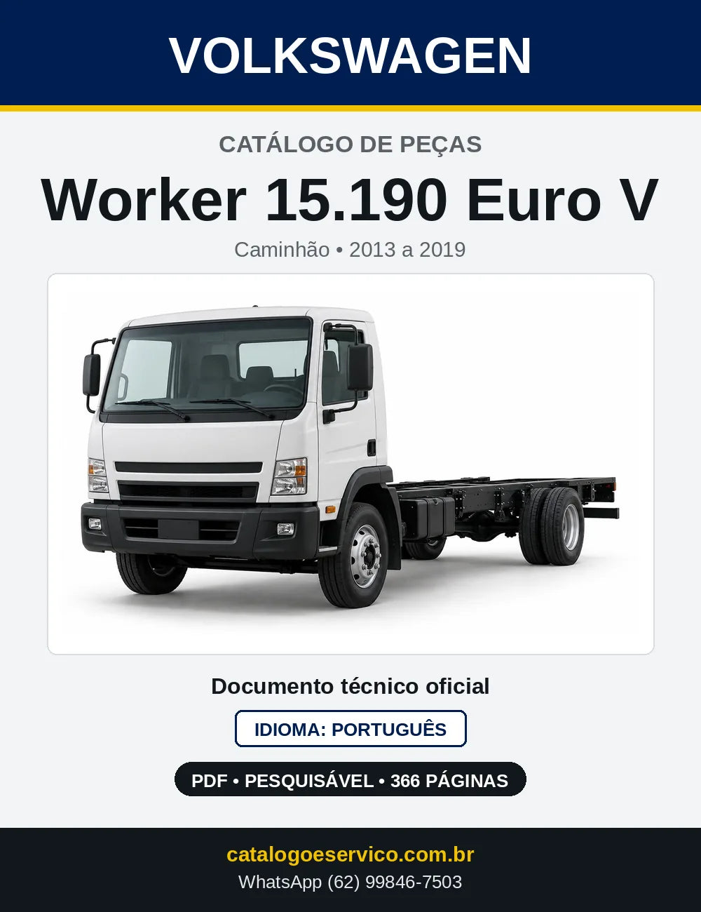 Catálogo de Peças VW Worker 15.190 Euro V (2013 a 2019) — capa