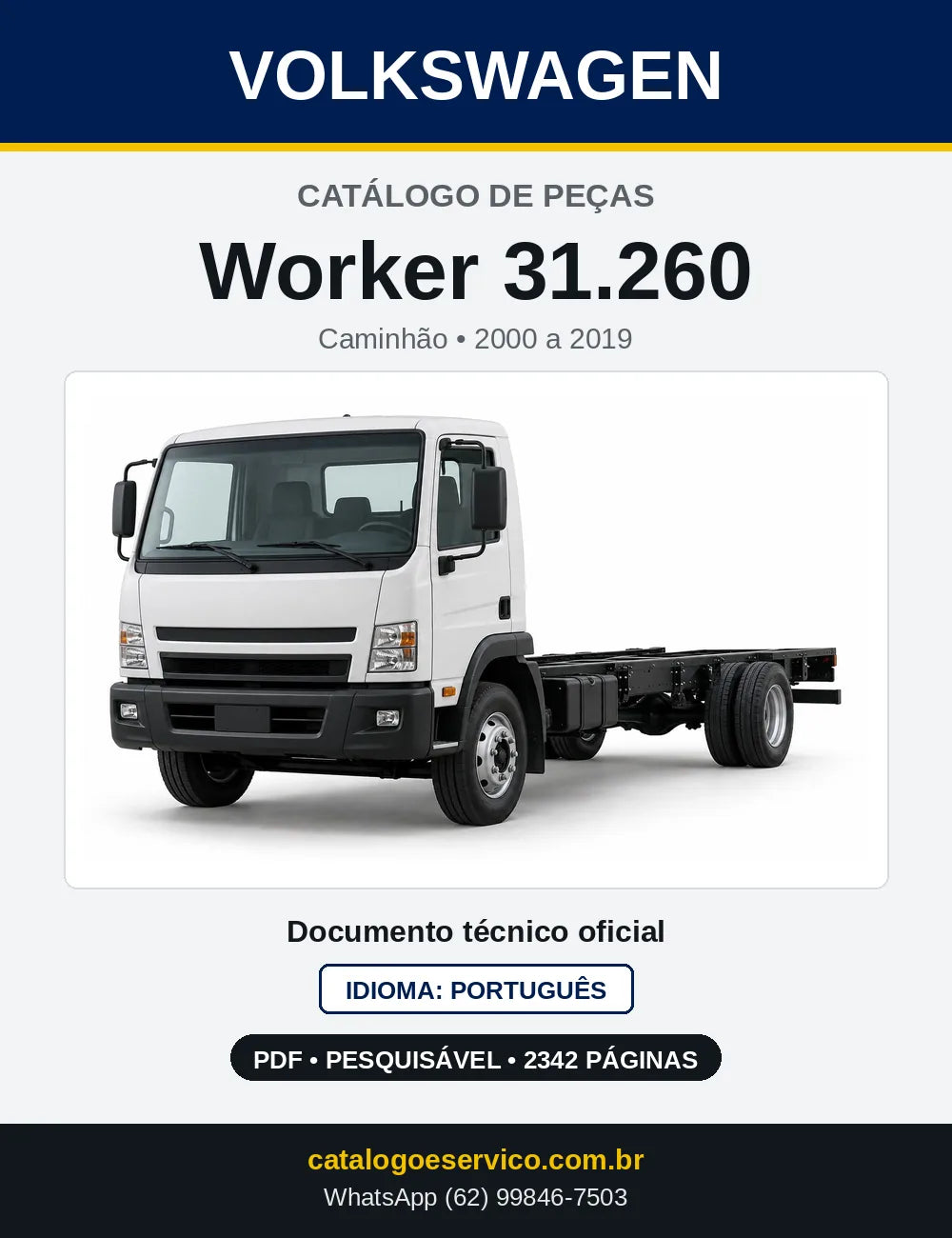 Catálogo de Peças VW Worker 31.260 (2000 a 2019) — capa