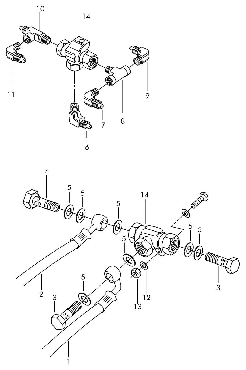 Vista explodida 2 do catálogo de peças VW Worker 7.120