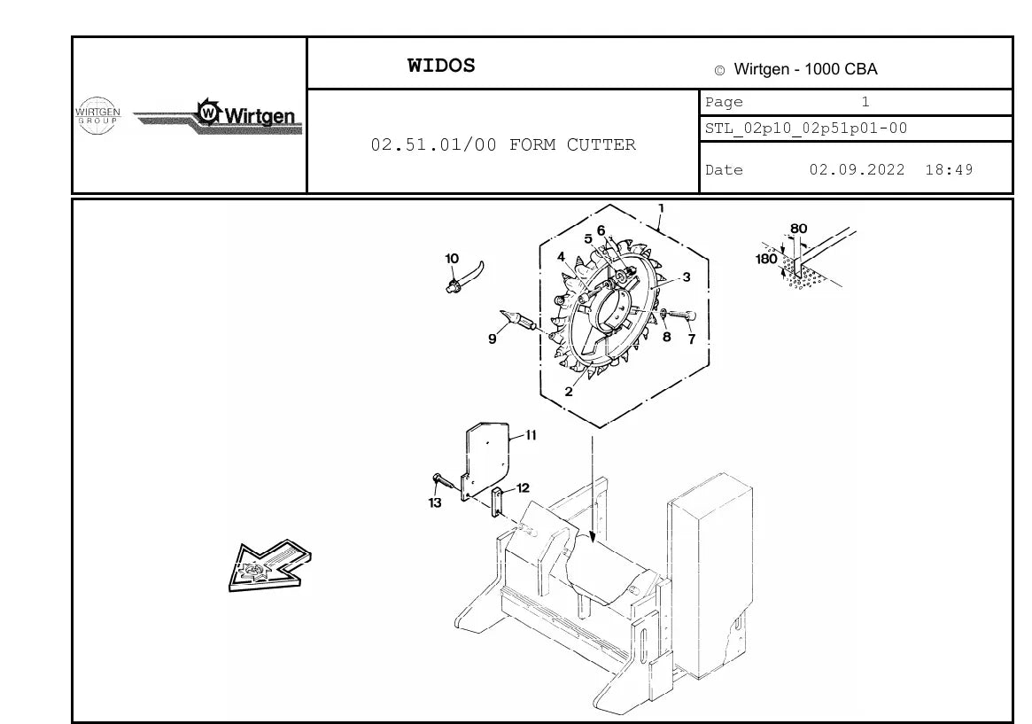 Catálogo de Peças WIRTGEN 1000 CBA — vista interna 2