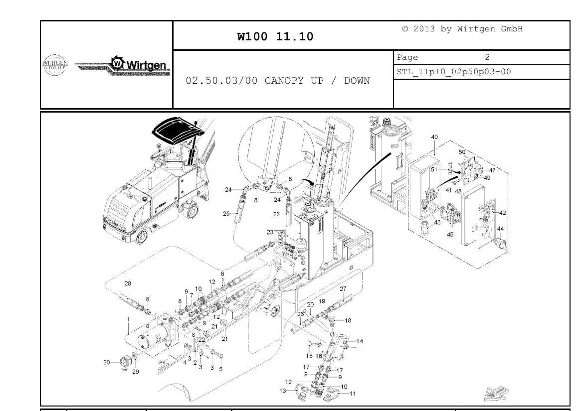 Catálogo de Peças WIRTGEN W 100 — vista interna 3
