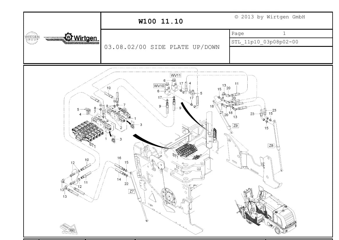 Catálogo de Peças WIRTGEN W 100 — vista interna 4