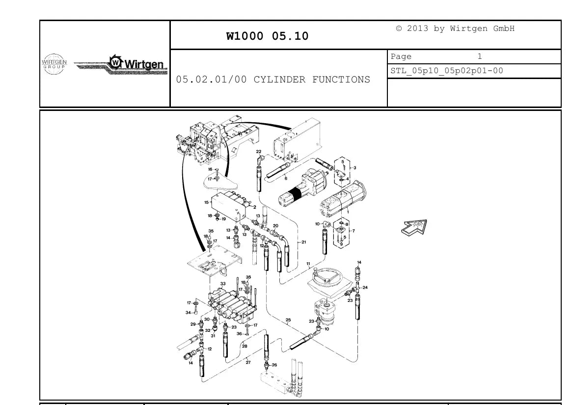 Catálogo de Peças WIRTGEN W 1000 — vista interna 1